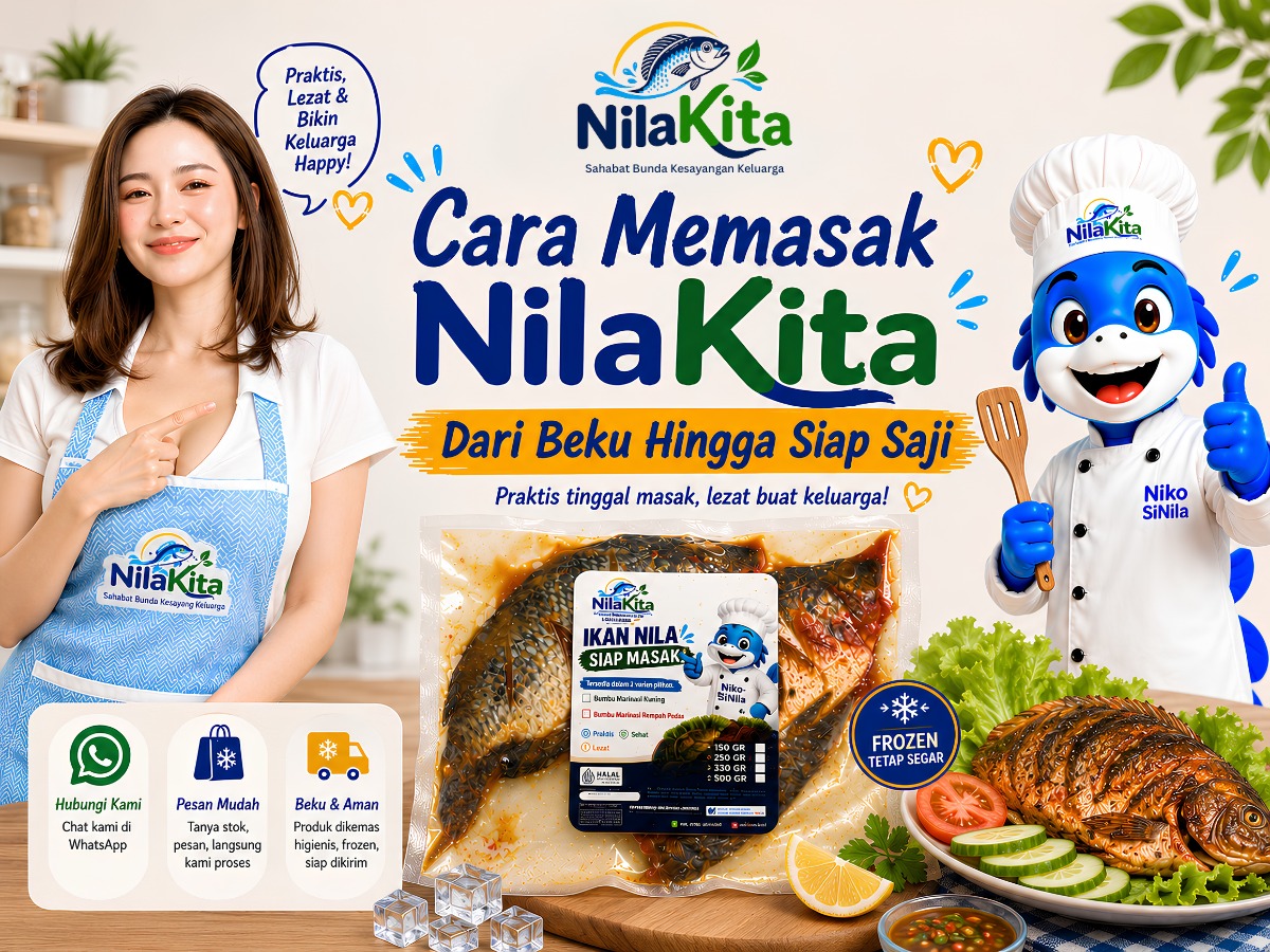 Ilustrasi keluarga menikmati NilaKita siap saji
