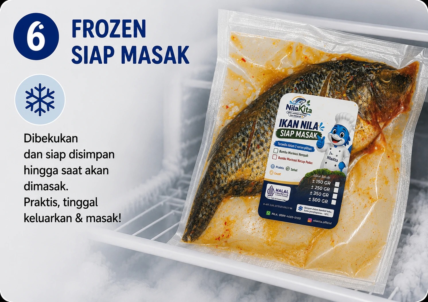 Ikan nila frozen siap masak