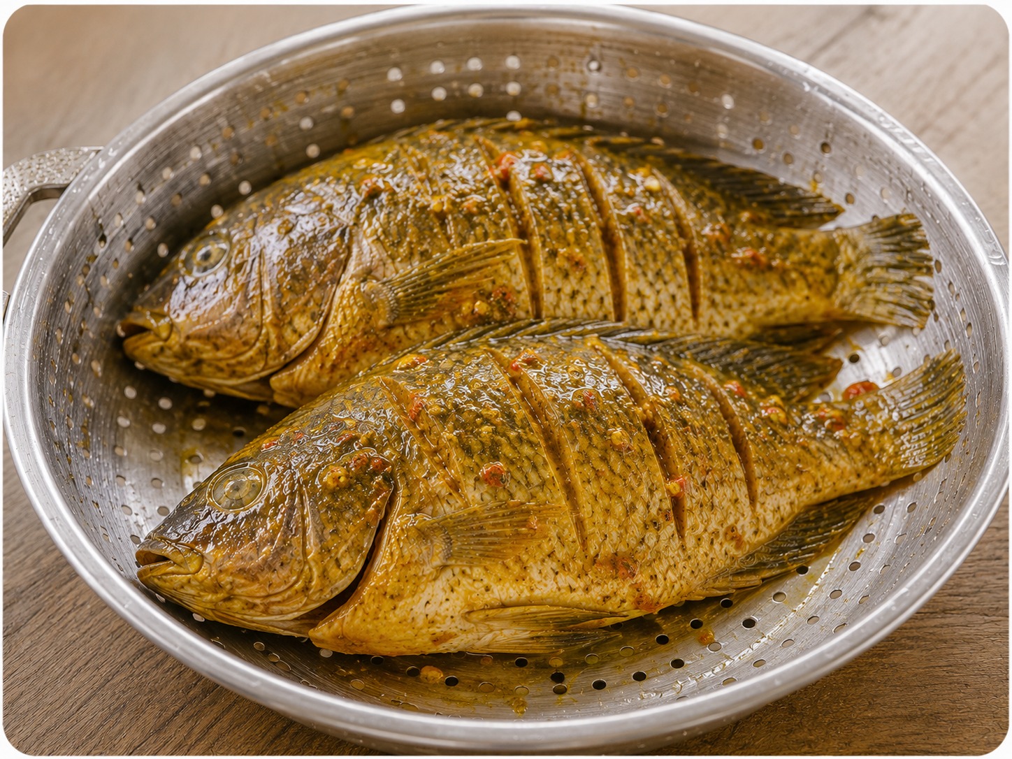 Langkah 3 tiriskan ikan sebelum dimasak